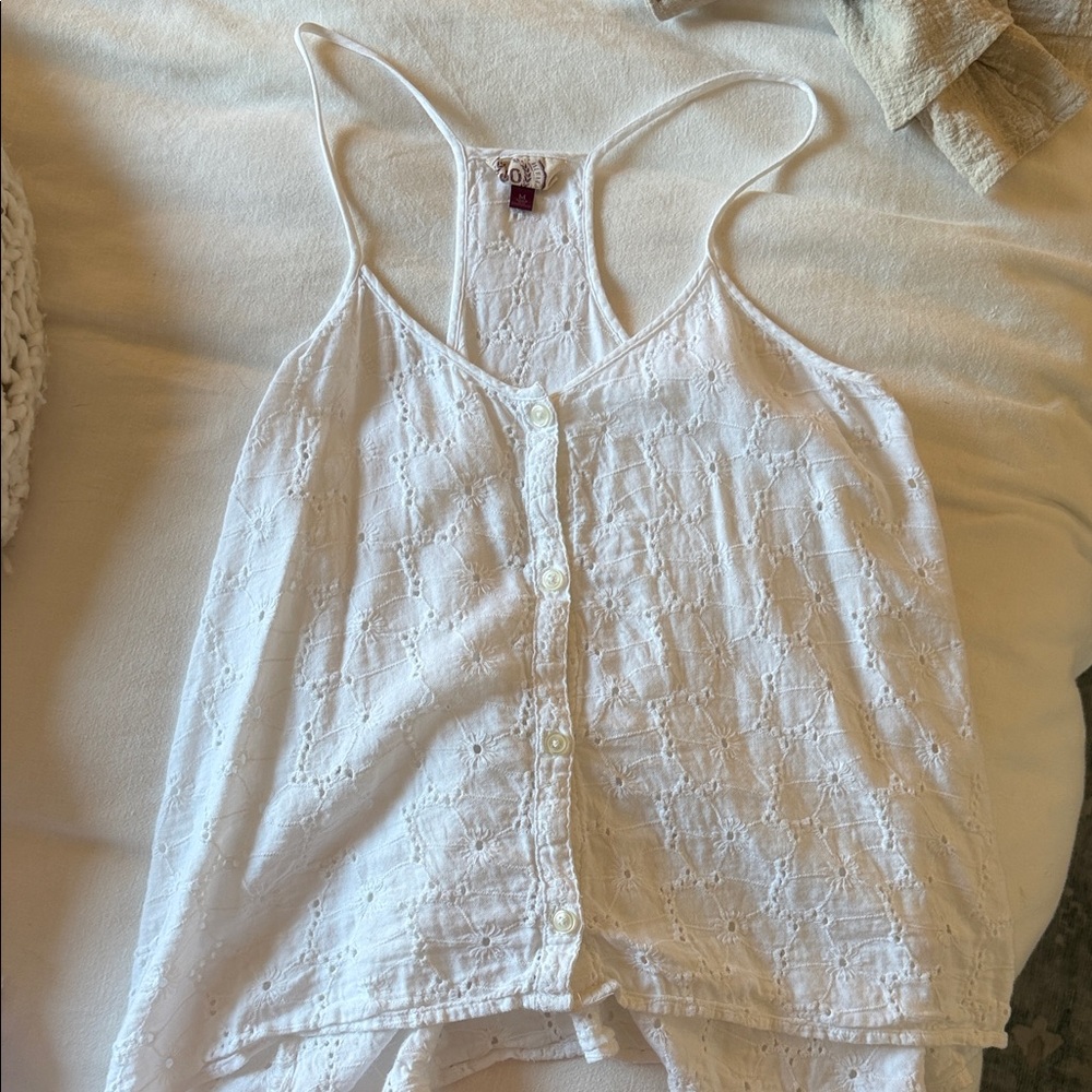White eyelet cami